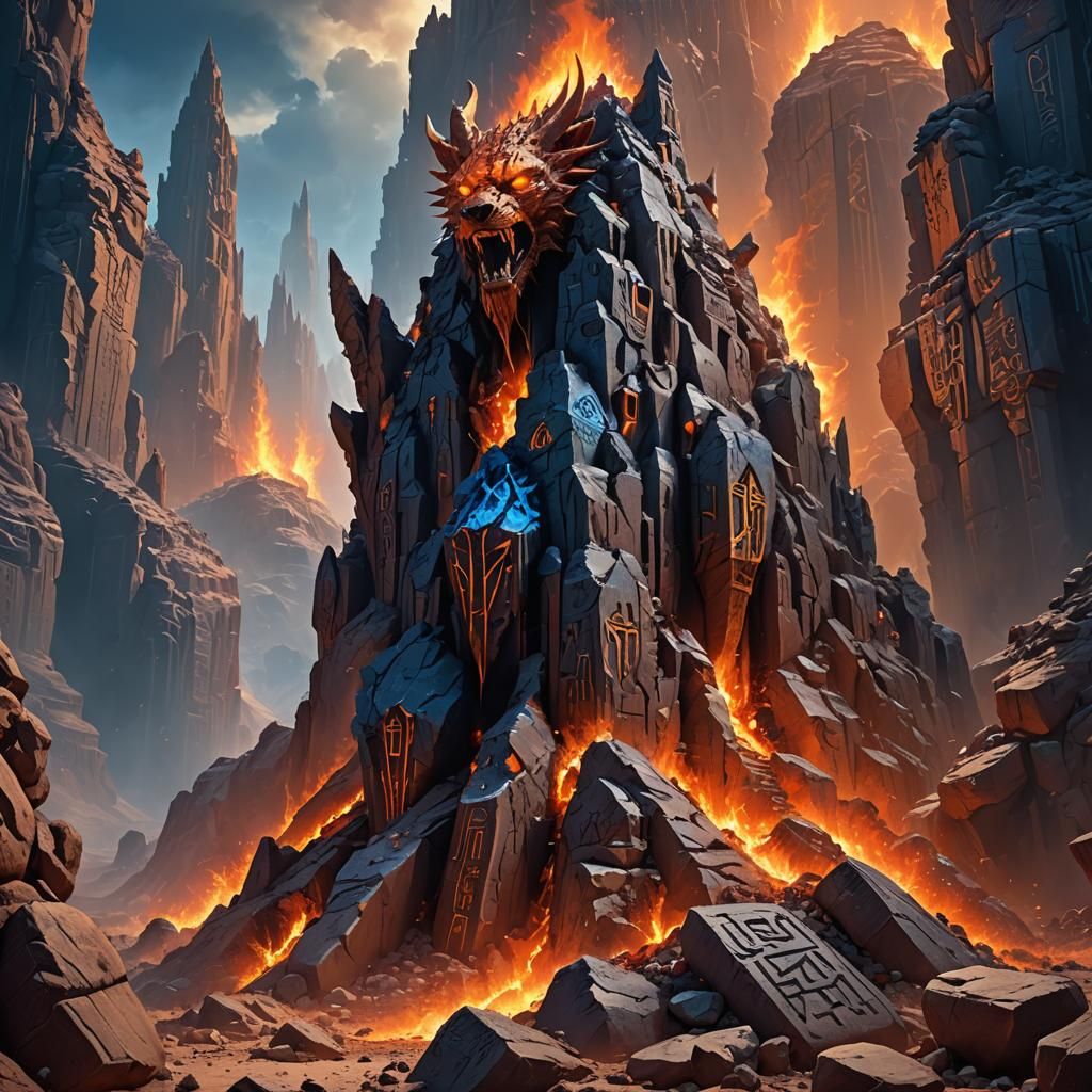 Hellfire Mongrel in Apocalyptic Desert Landscape