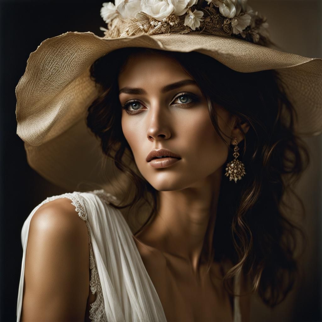 Striking Female Portrait with Dramatic Lighting