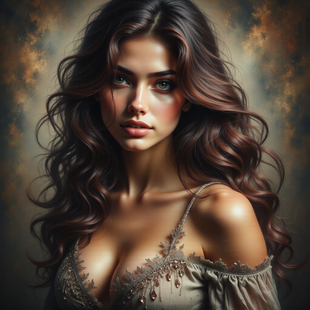 Sensuous Brunette Portrait with a Wicked Smile