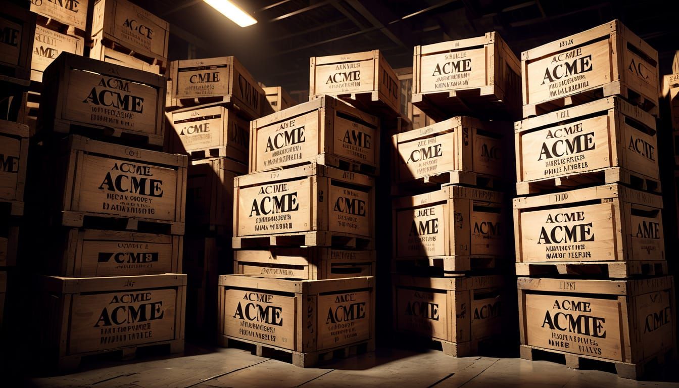 Moody Warehouse Scene in Film Noir Style