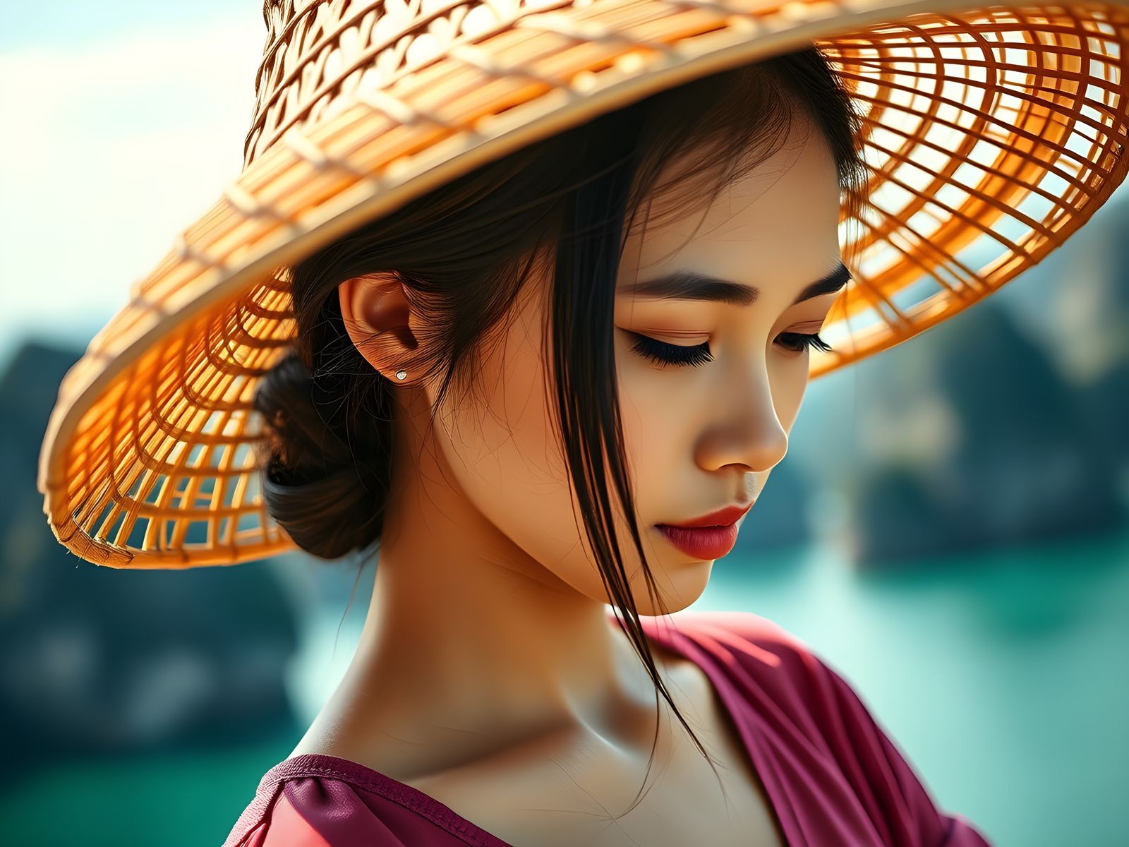 Vietnamese Woman in Halong Bay: Professional Photography