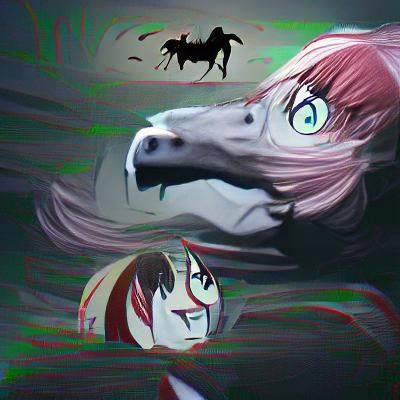 Horse in Anime Style Illustration