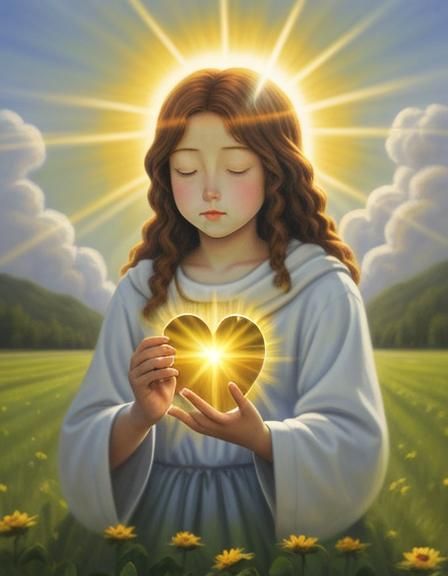 Radiant Painting of Christ's Sacred Heart