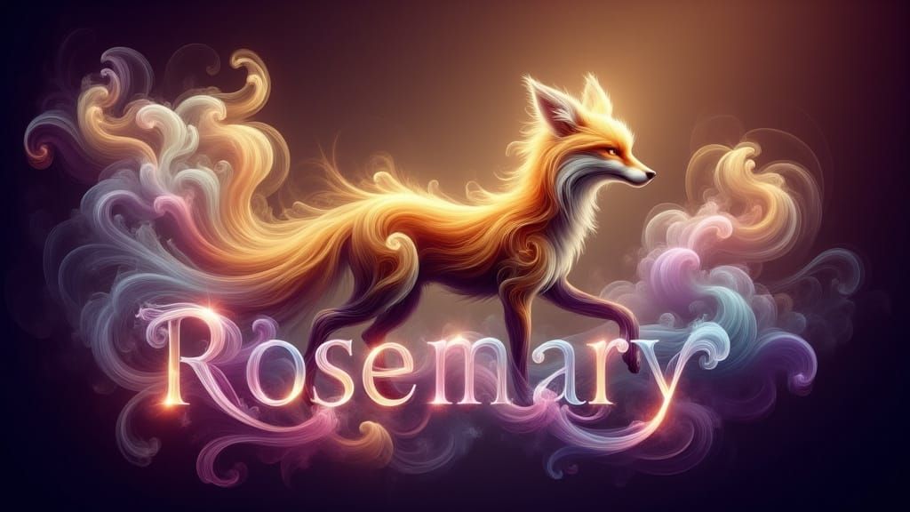 Majestic Fox with Ethereal Energy and Glowing Name