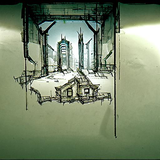 Stray video game concept art, stray architecture