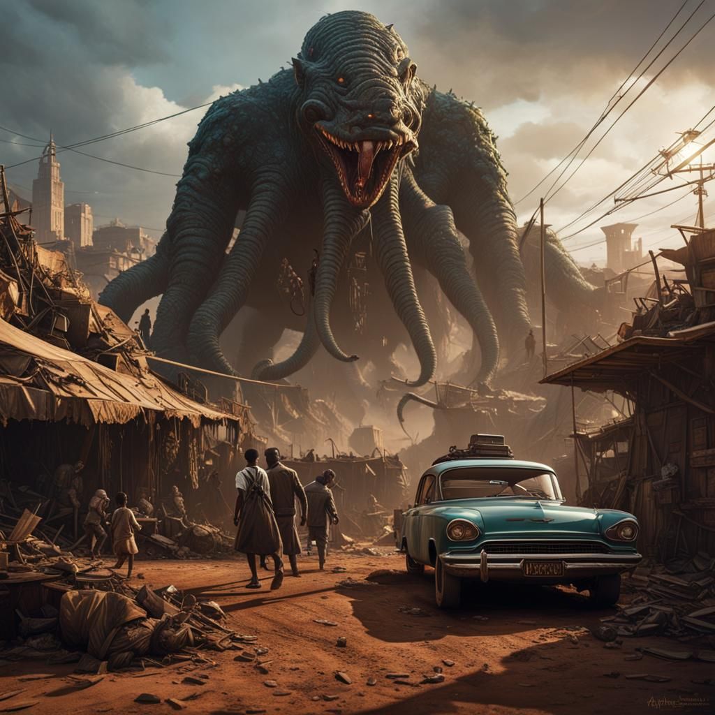 Afropunk Monster Attack in Post-Apocalyptic World