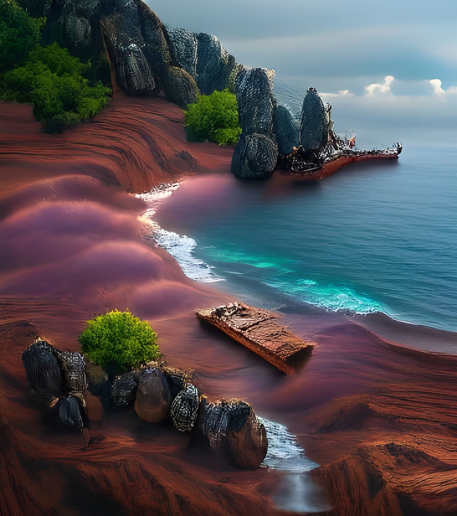 A beautiful red sand beach 2