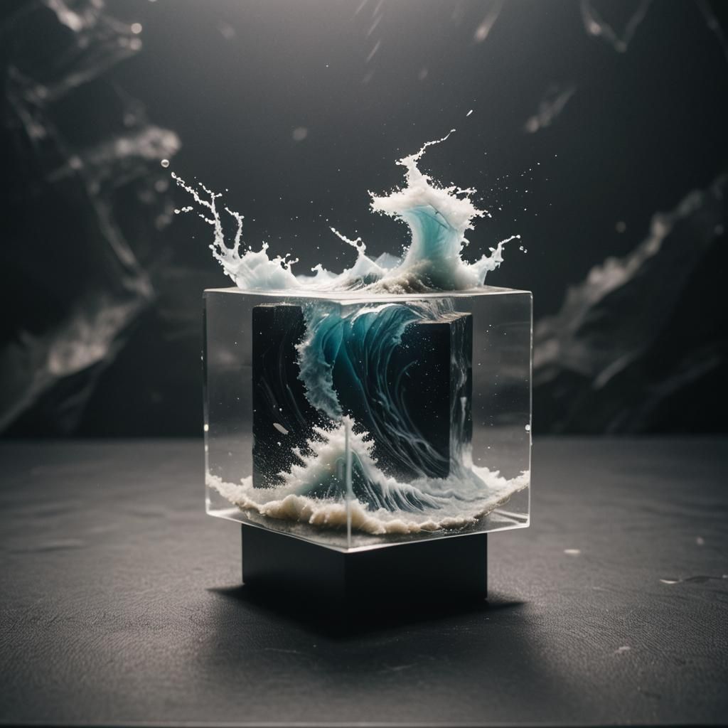 Mini Tsunami in a Cube: Cinematic Still