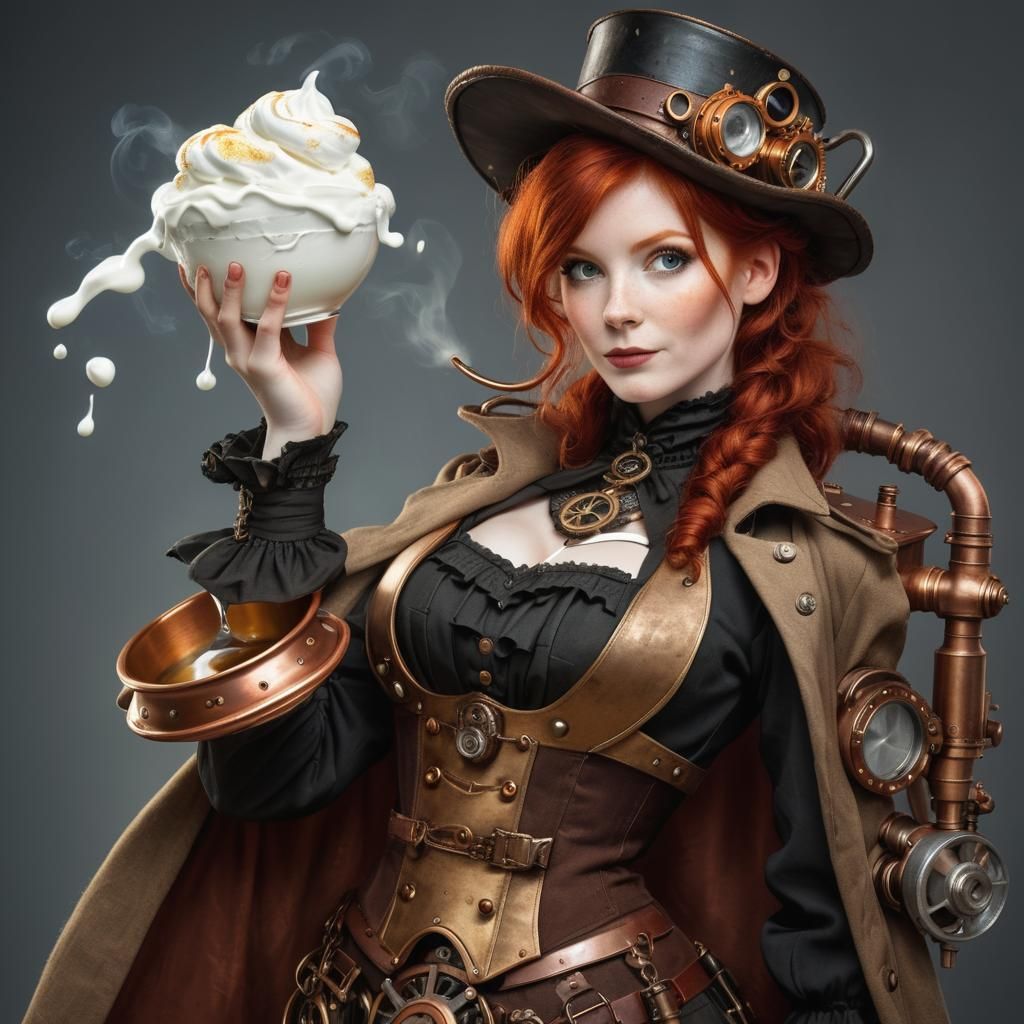 Steampunk Redhead with Yogurt Bowl