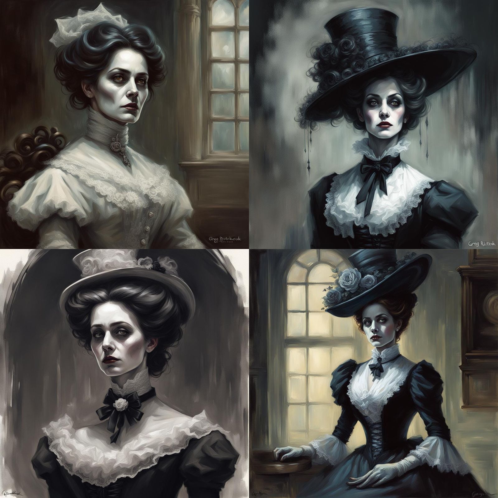 Sinister Victorian Lady Ghost Art