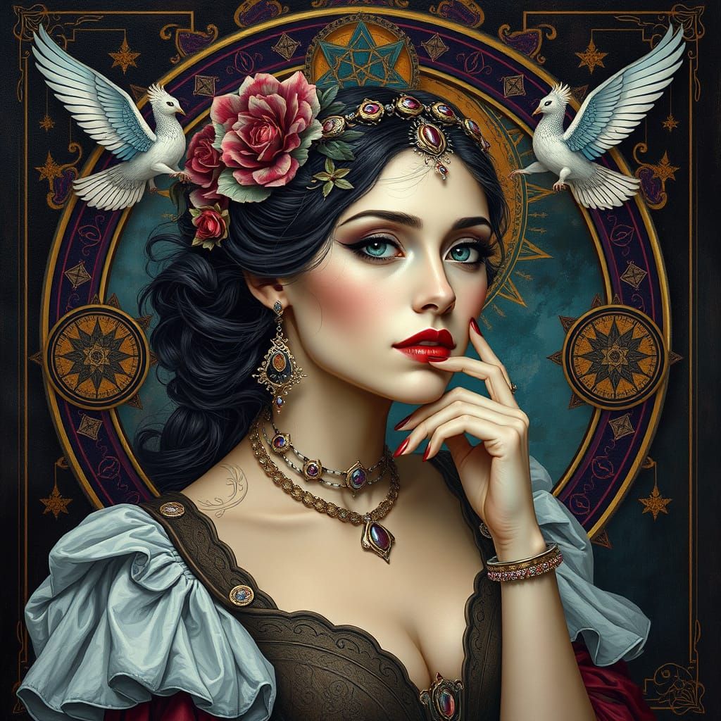Mystical Portrait in Surrealist Style