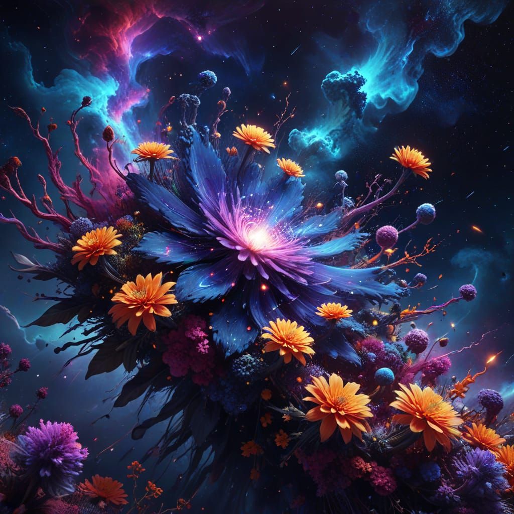 Surreal Nature Explosion With Ultraviolet Light