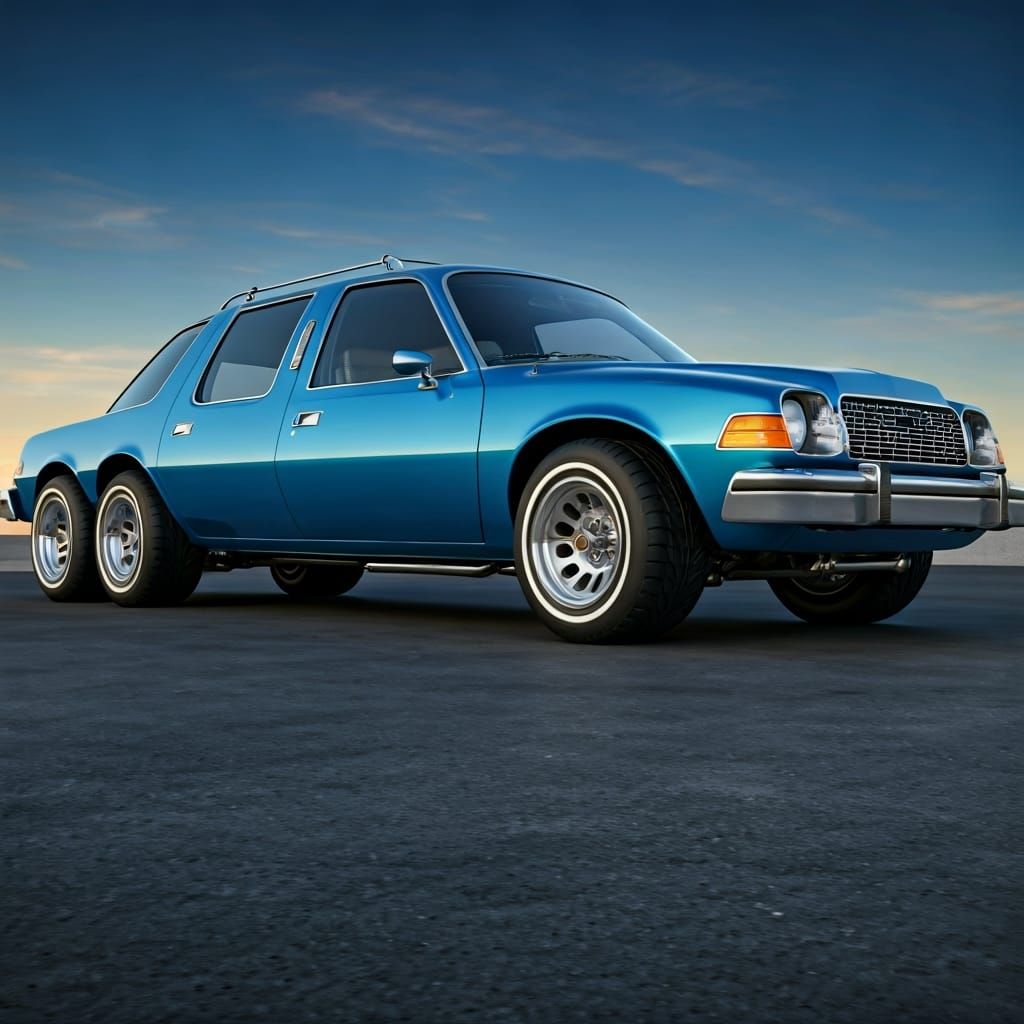 Futuristic 1977 AMC Pacer Limousine in Retro Style