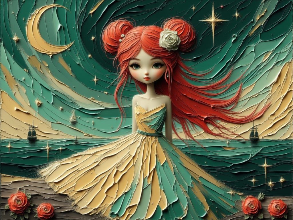 Queen of Sweetness and Love with Long Red Hair