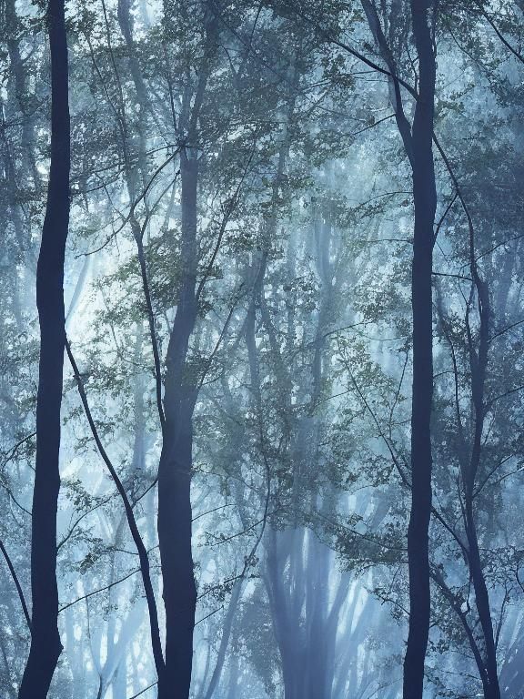 Luminous Tree Canopy in Impressionistic Style