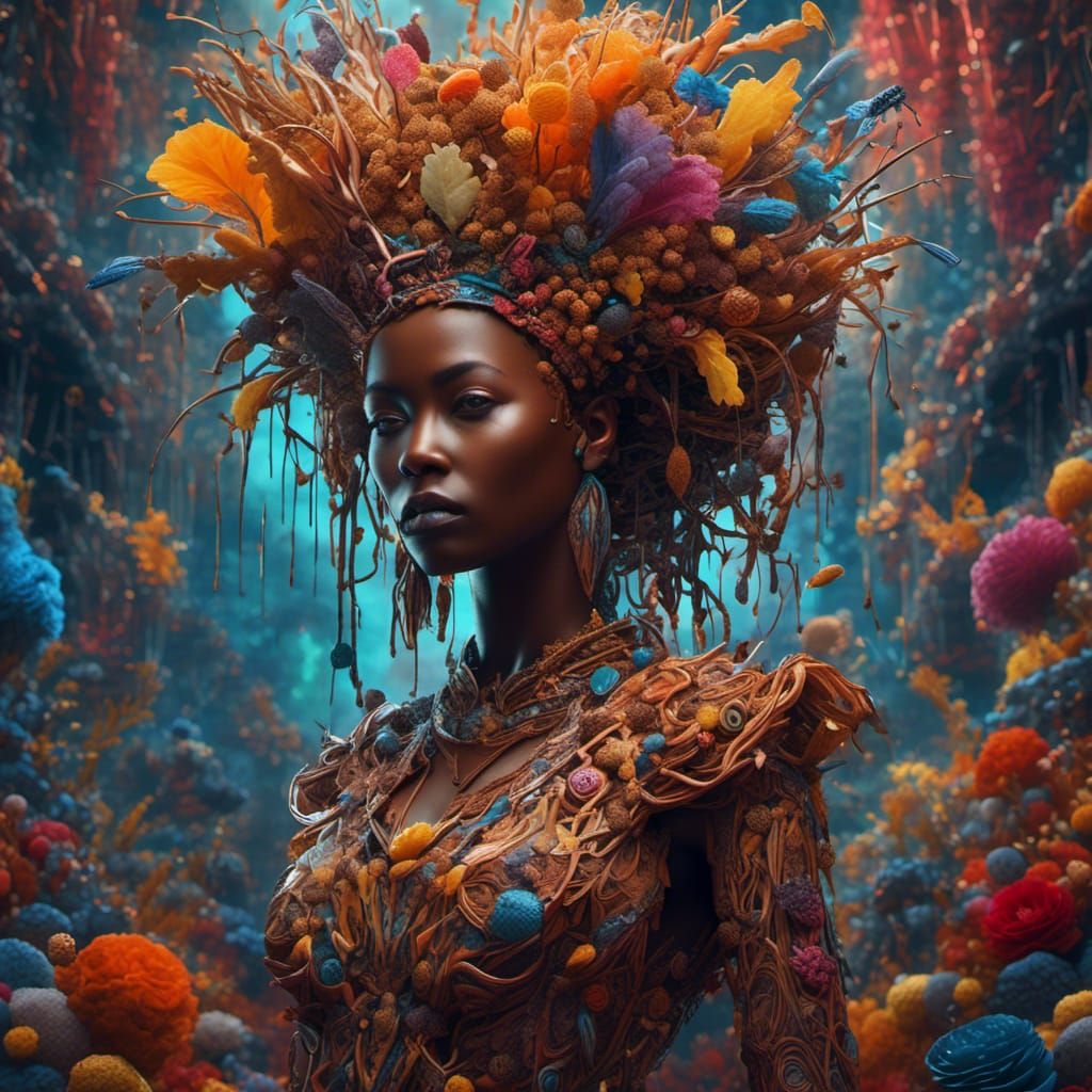 African-American Programmer Portrait in Mixed Media Style