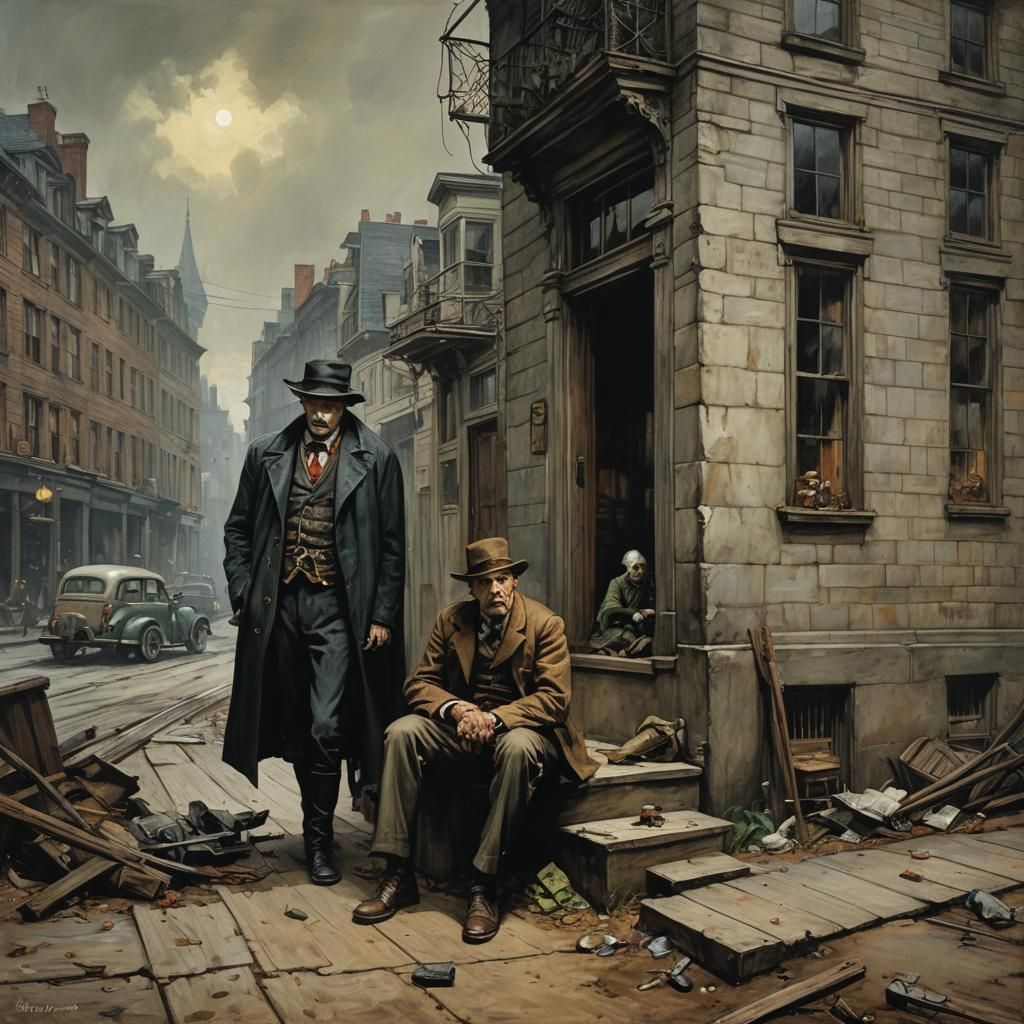 Grimdark Scene in a Blend of Styles