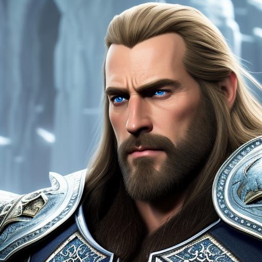 King Arthas Portrait in Detailed Concept Art