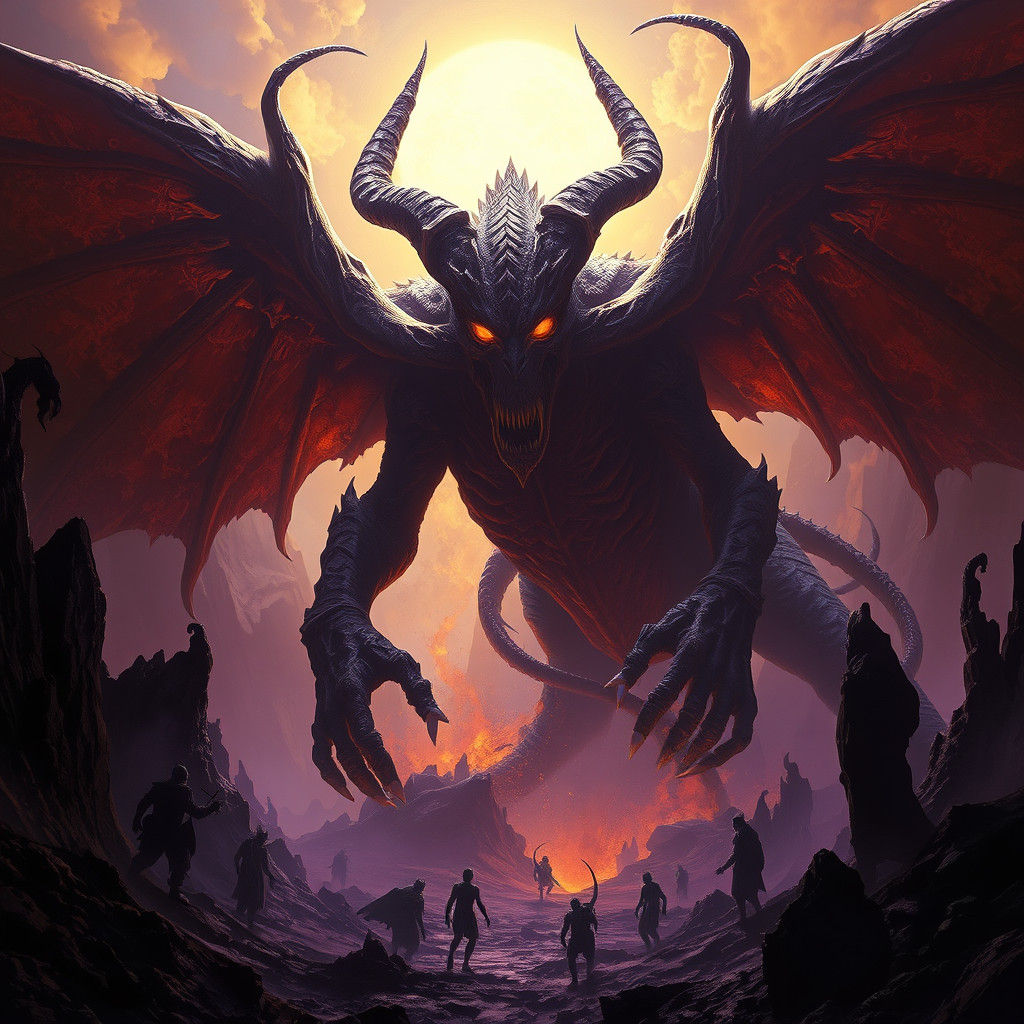 Demon Overlook in Dark Art Nouveau Underworld