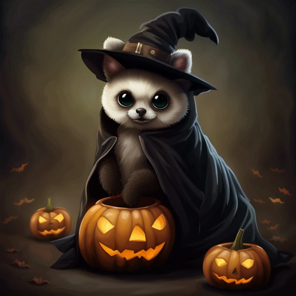 Cute Animals Trick or Treating on Halloween