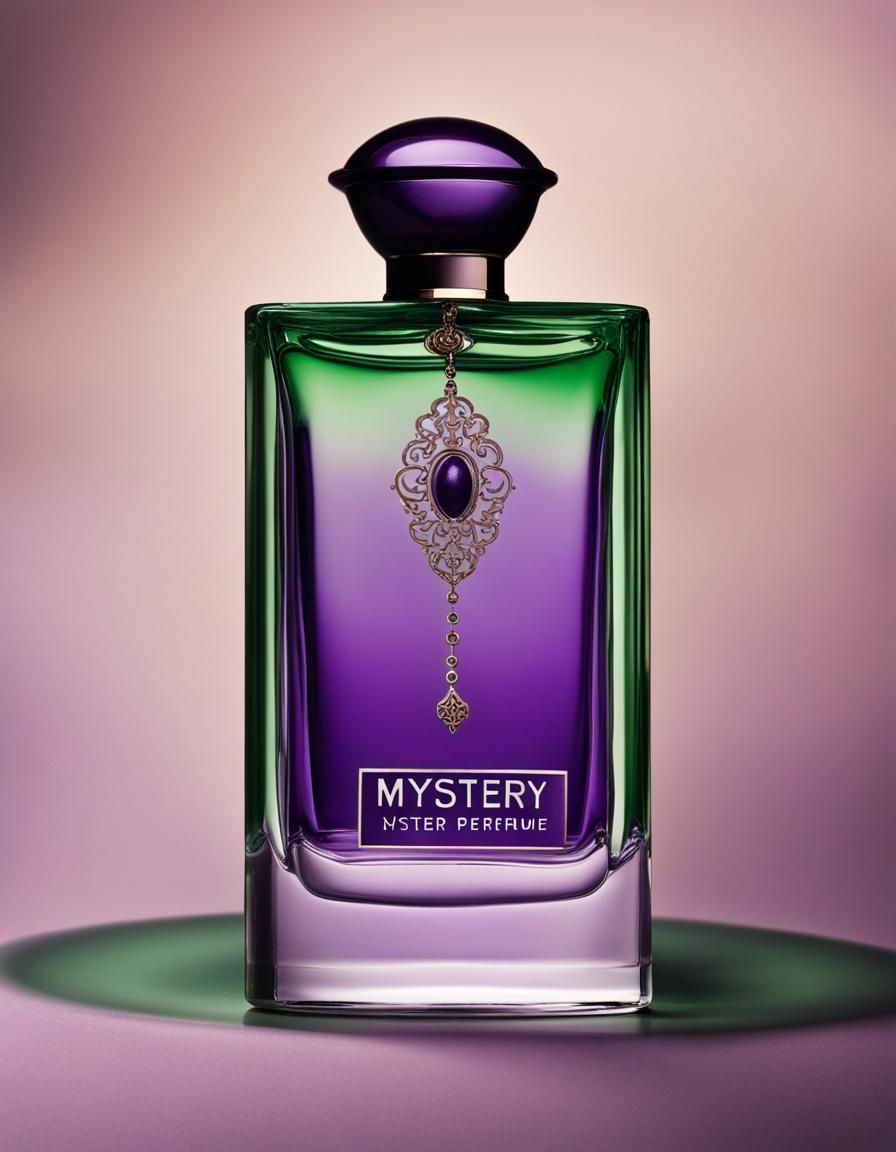 Elegant Purple and Green Perfume Bottle