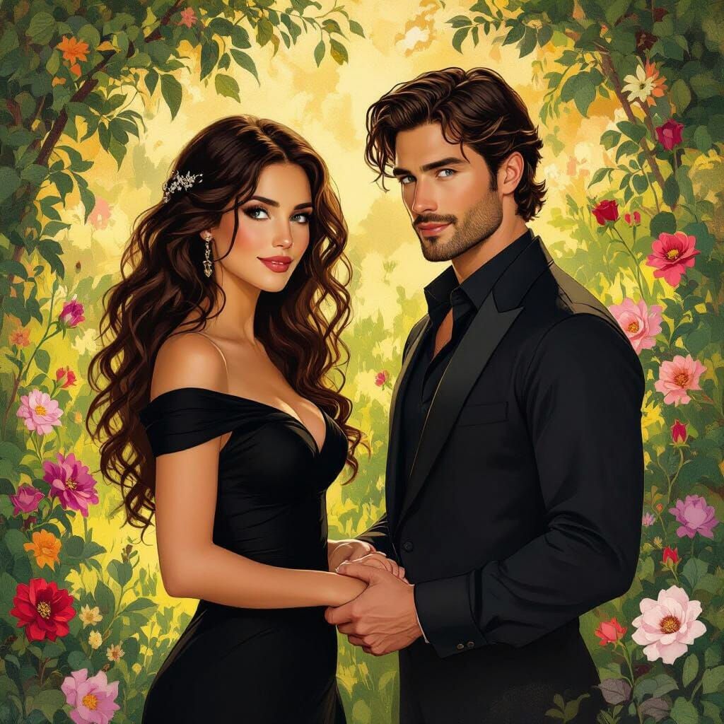 Eva and Adam in a Golden Garden