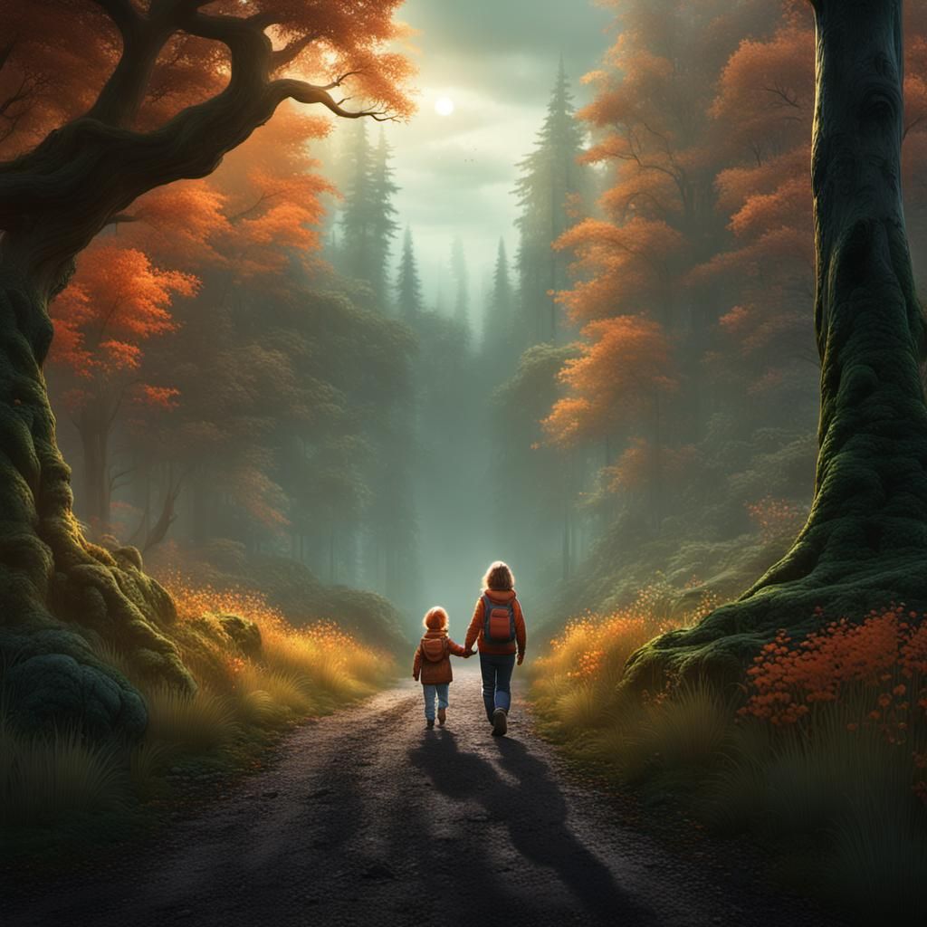 Lush Forest Walk: Fantasy Concept Art