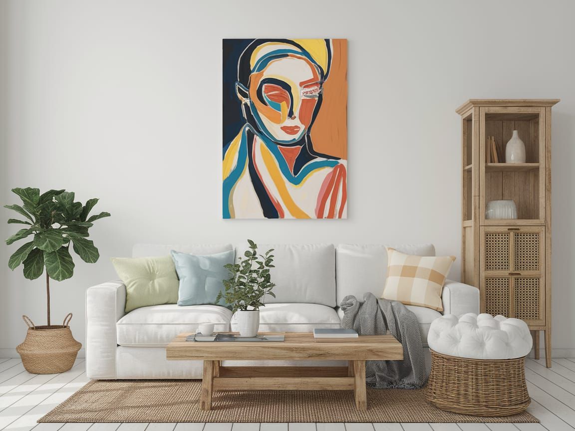 Abstract Female Bodyscape in Impasto Style