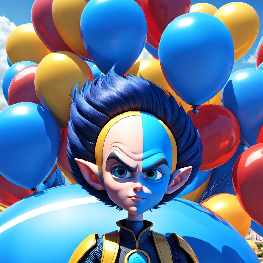 Megamind Hot Air Balloon in a Sunny Sky