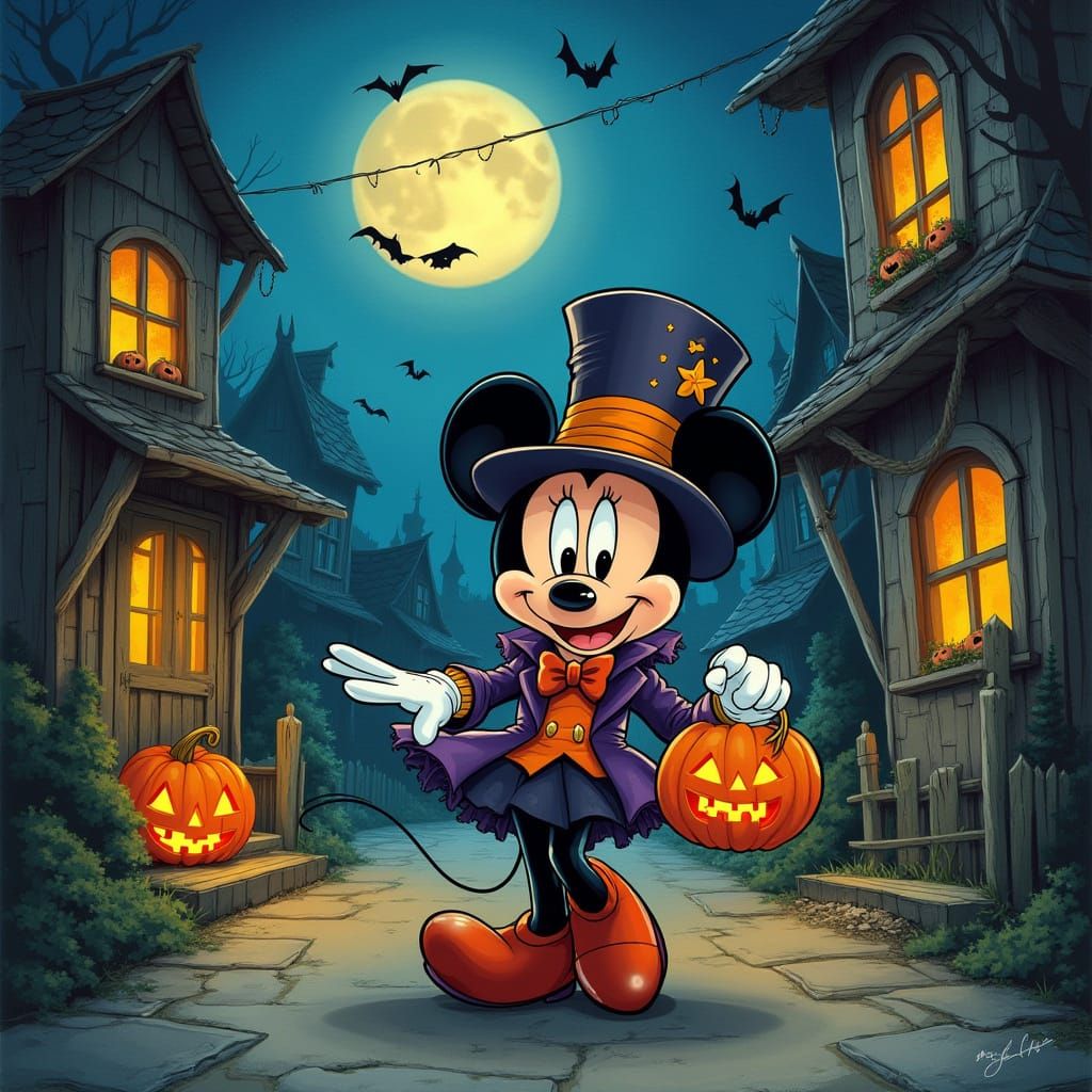 Minnie Mouse Mad Hatter Halloween Trick-or-Treating