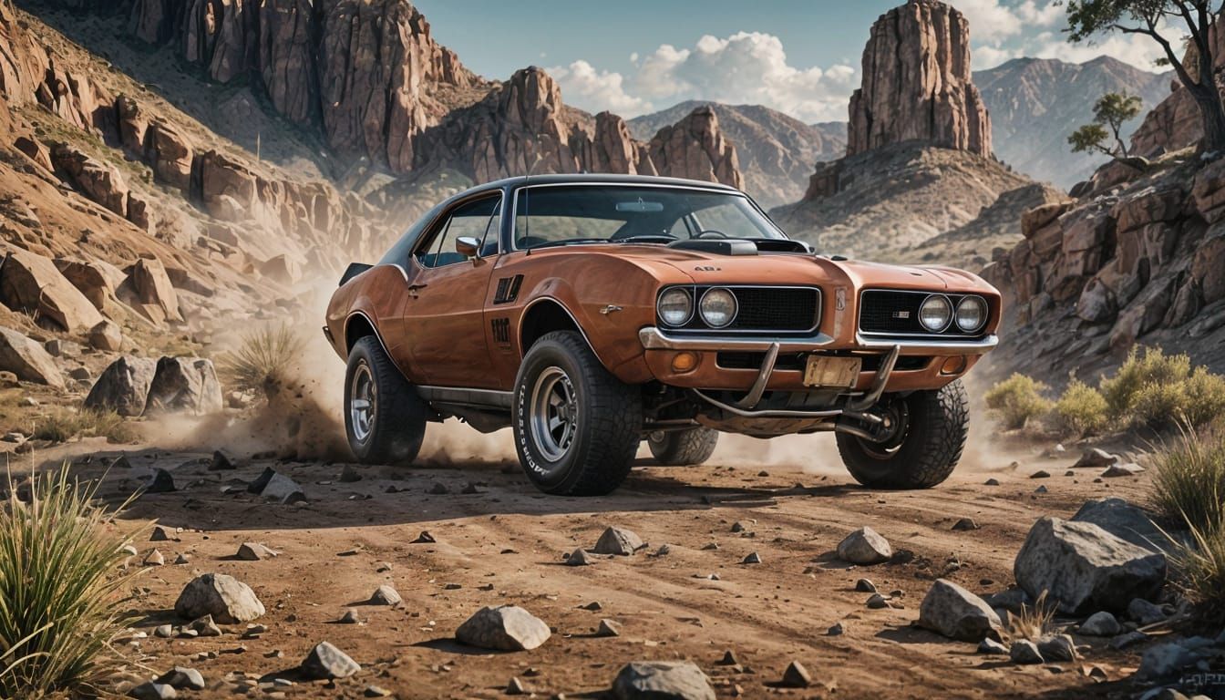 1968 Pontiac Firebird Offroader: Detailed Matte Painting