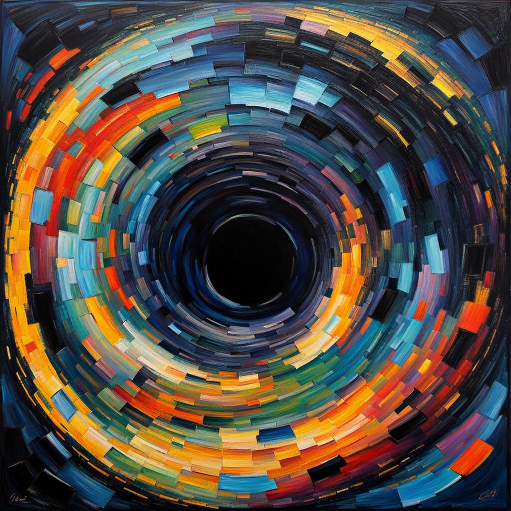 Black Hole as Expressionist Impasto Oil Painting
