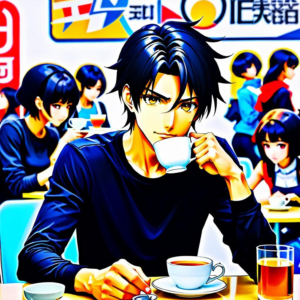 Anime Man's Tea Time in Harajuku