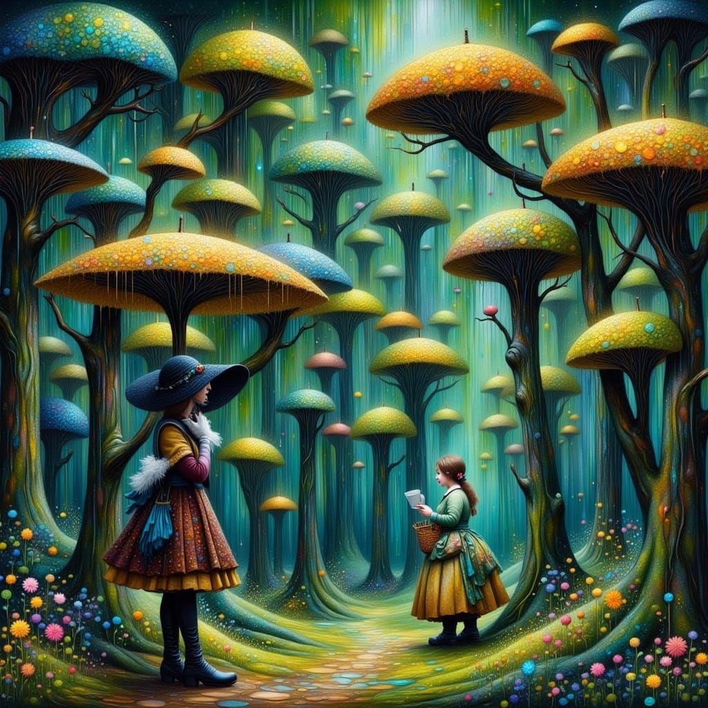 Whimsical Victorian Umbrella Forest