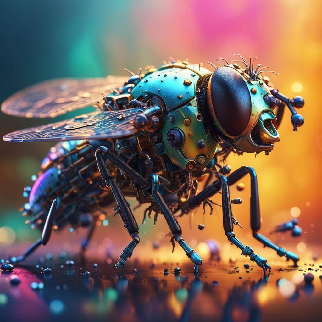Intricate Mechanical Fly Concept Art in 8K