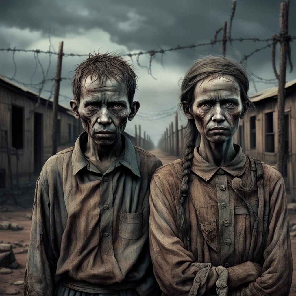 Ethereal Ghost Children in Somber Landscape