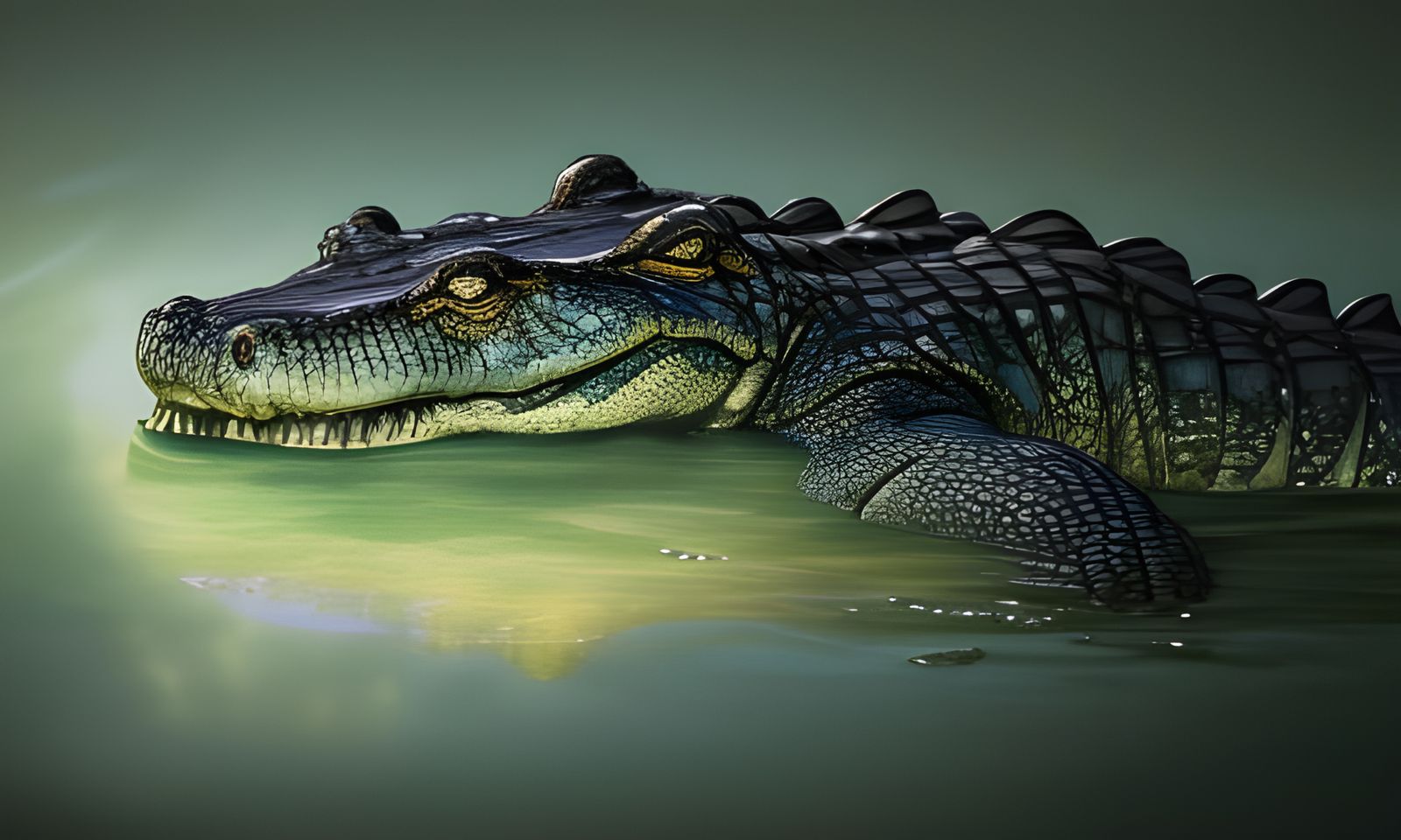 Alligator in A Swamp