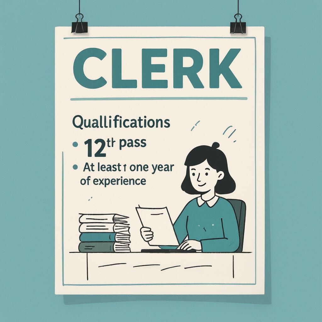 Hiring Poster for Clerk Position: Easy Hand-Drawn Style