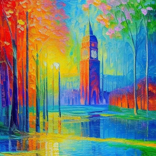 Colorful Places: A Neo-Impressionistic Oil Painting