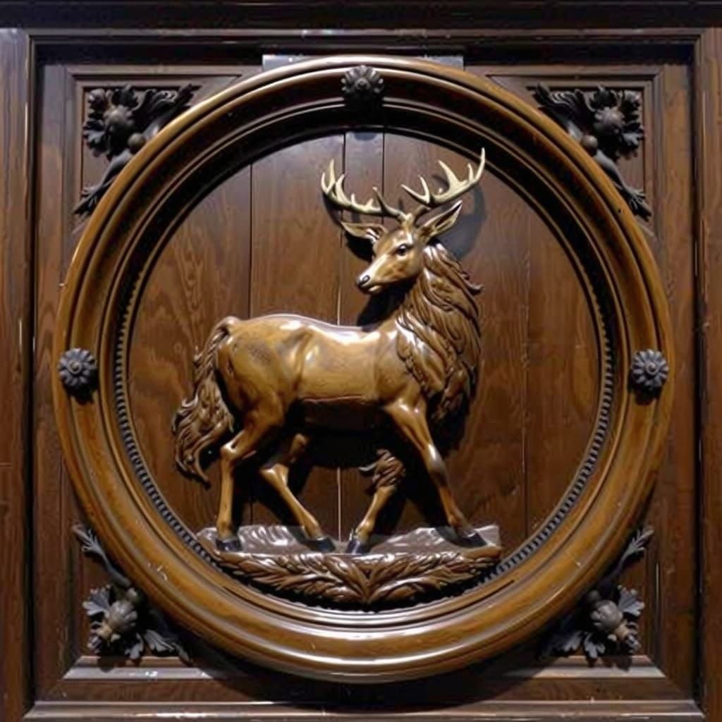 Majestic Stag Bas Relief in Grinling Gibbons Style