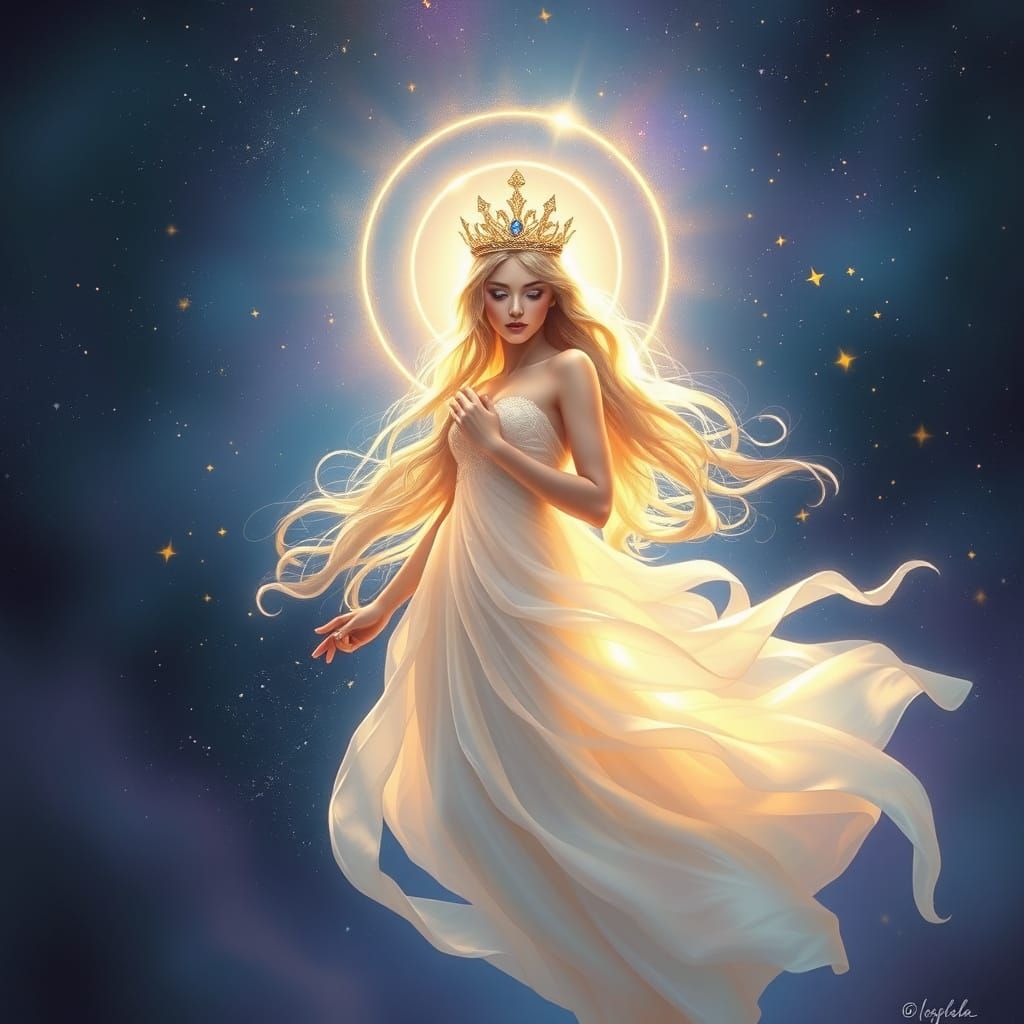 Ethereal Goddess in Celestial Dreamscape