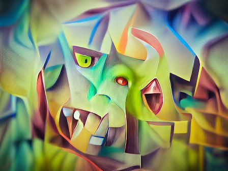 Demonic Face in Abstract 3D Art