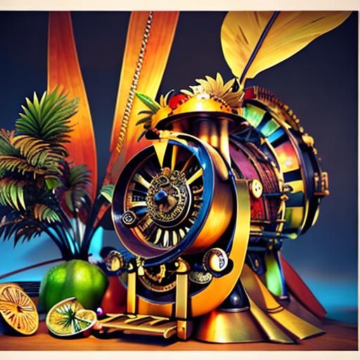 Steampunk Fruit Machine in Photorealistic 3D