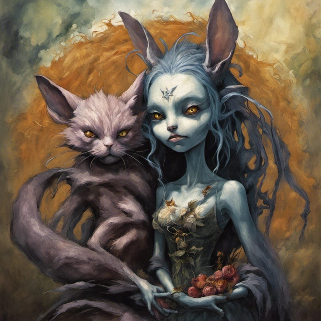 Dark Fey Creature in Gothic Horror Style