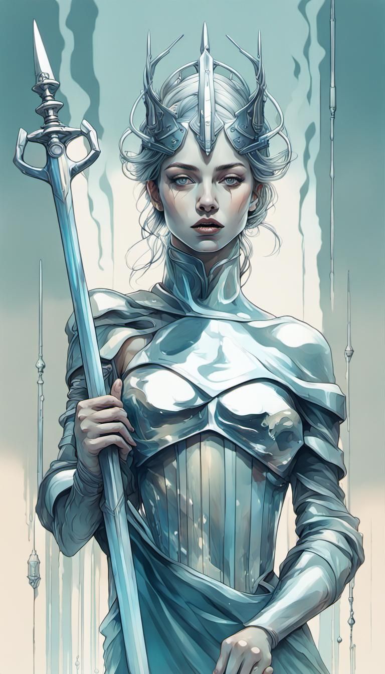 Lady of the Lake Emerges with Excalibur