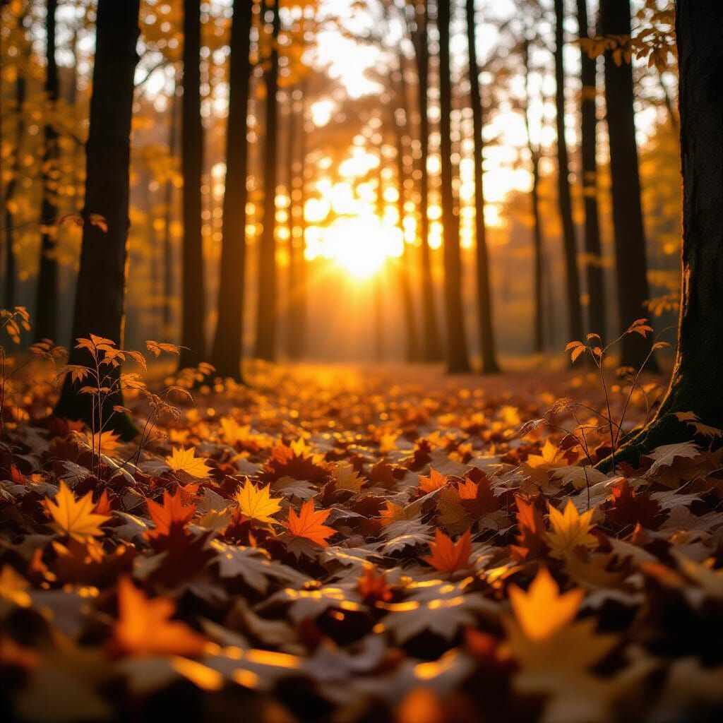 Golden Autumn Forest in Cinematic Style