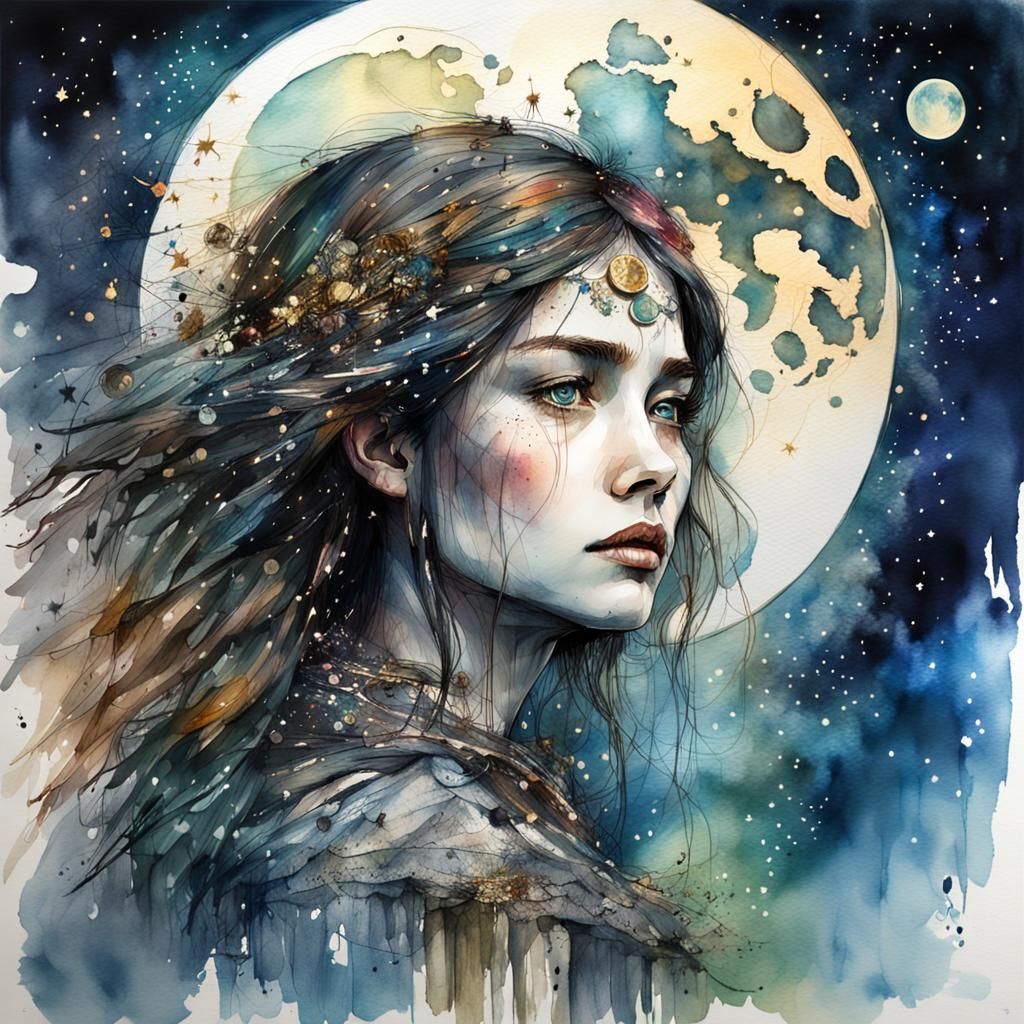 dans la nuit étoilée