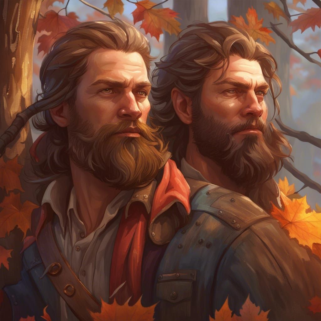 Lumberjack Portrait in Art Nouveau Style