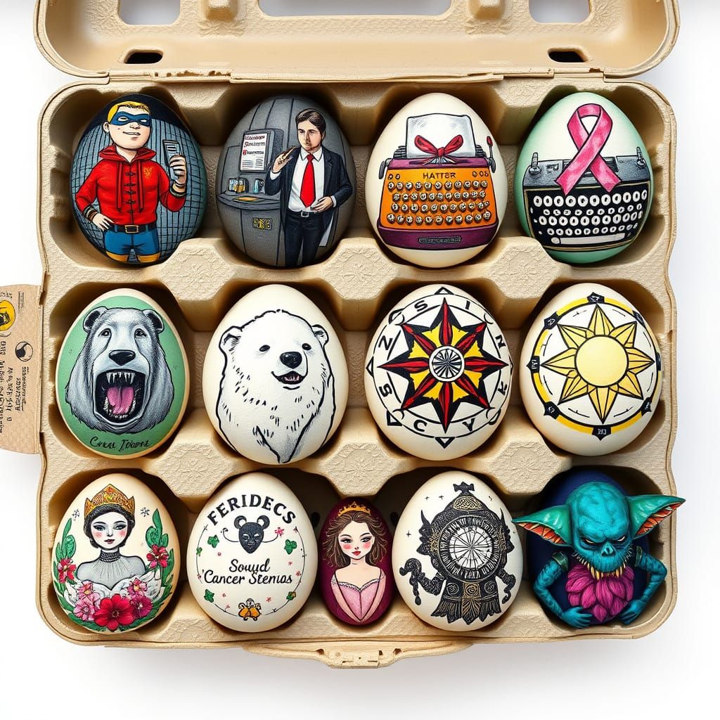 Whimsical Painted Eggs: A Collection of Unique Designs