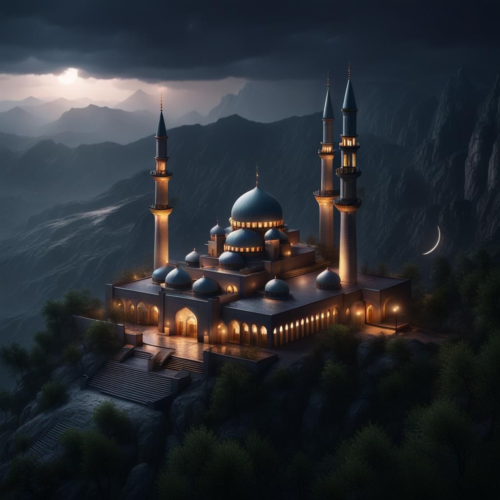 A MYSTICAL VIEW OF A MOSQUE ON MOUNTAIN TOP! ππβ€οΈ